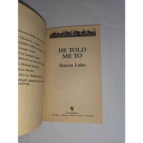 Midnight Place He Told me To Simon Lake RARE OOP Horror - Picture 6 of 7